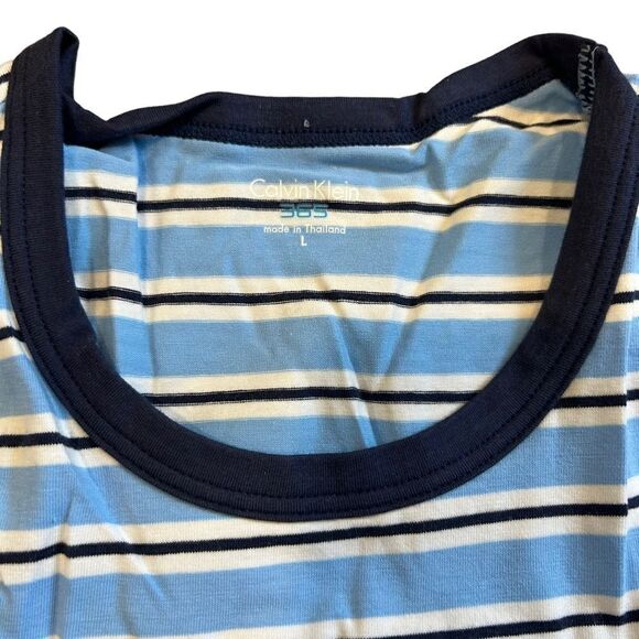 Calvin Klein Underwear Vintage Blue Striped 365 Cotton Stretch T- Shirt - Picture 3 of 7